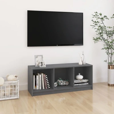 Afbeelding van Tv meubel 104x33x41 cm massief grenenhout grijs