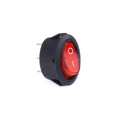 Afbeelding van AMiO Inbouw Schakelaar 12/230V Drukknop Aan/Uit met LED (2 standen) Rood