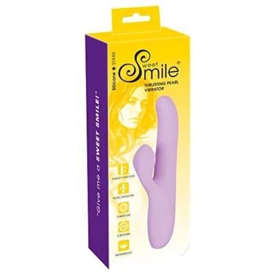 Afbeelding van Thrusting Pearl Vibrator van Sweet Smile met flexibele clitorisvibrator en roterende balletjes in de schacht voor orgasme