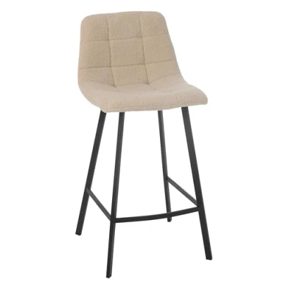 Afbeelding van J Line barstoel kent metaal/polyester wit