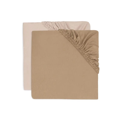 Afbeelding van Jollein Hoeslaken Jersey 70/75x140/150cm Wild Rose/Biscuit 2 Stuks