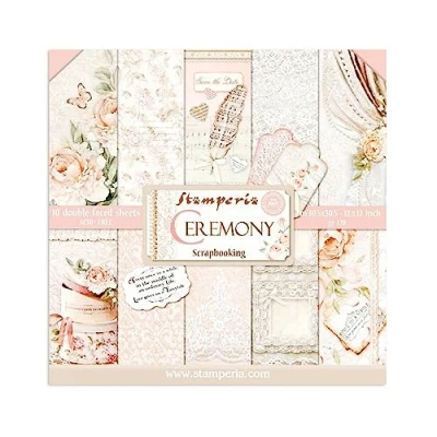 Afbeelding van Stamperia knutselpapier met motief voor scrapbooking, albums, bullet journals en meer, zuurvrij, dubbelzijdig, kleurrijk hobby als cadeau