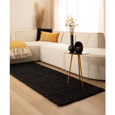 Afbeelding van Hoogpolig Vloerkleed Shaggy Trend Effen Antraciet 80x250 Cm