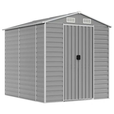 Afbeelding van vidaXL Tuinschuur 191x215x198 cm gegalvaniseerd staal lichtgrijs