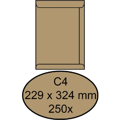 Afbeelding van Envelop Quantore akte C4 229x324mm bruinkraft 250stuks