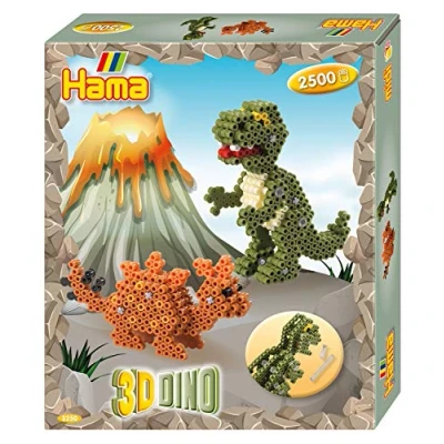 Afbeelding van Hama Set Strijkkralen 2500 Kralen 3D Dino 3250