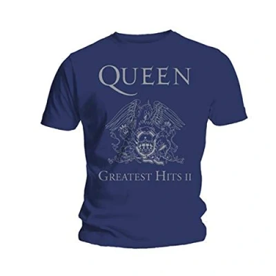 Afbeelding van Queen Greatest Hits II Heren T shirt L Blauw