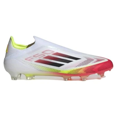 Afbeelding van adidas Performance F50 Elite Laceless FIRM Ground Voetbalschoenen met kunststof noppen, Heren, Maat: 40, Footwear white/core black/solar yellow