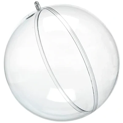 Afbeelding van Rayher Geperforeerde kunststof bal in een set van 1 transparante 16 cm voor kerstdecoratie, bruiloft en co. kerstbal met gat 15 mm kristallen led kettingen
