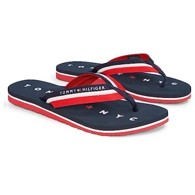 Image de Tommy Hilfiger Tongs Loves NY pour femme, bleu nuit, 40 EU