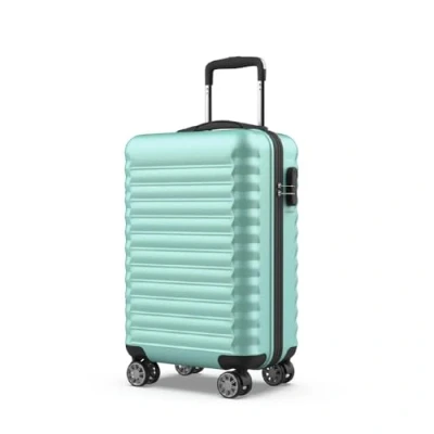 Afbeelding van NUMADA 3/4 delige hardcase kofferset, cabinekoffer 53 cm, medium 63 grote 75 cm en toilettas, duurzaam, licht veilig, 3 stuks mintgroen