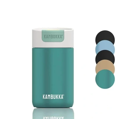 Afbeelding van Kambukka Olympus Thermosbeker 300 ml makkelijk reinigen lekvrije Koffiebeker RVS Enchanted Forest