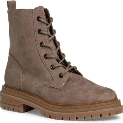 Afbeelding van s.Oliver Enkellaarsjes met plateauzool, Dames, Maat: 37, Taupe Textiel