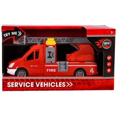 Afbeelding van Rapid Wheels Brandweerwagen + Ladder Licht En Geluid