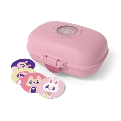 Afbeelding van MONBENTO Snackbox Kinderen MB Gram Blush Hermetische Snackdoos voor Jongens en meisjes Ideaal School/Park Vrij van BPA Duurzaam veilig Roze