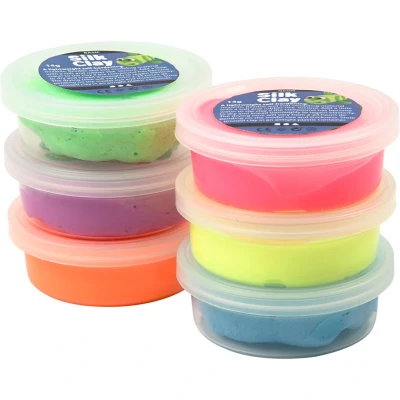 Afbeelding van Creativ company boetseerklei silk clay neon 6st