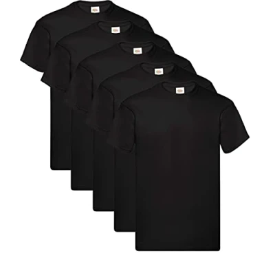 Afbeelding van Fruit of the Loom Origineel T shirt voor heren (5 stuks), zwart., XL
