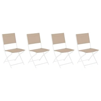 Afbeelding van Hespéride Set van 4 klapstoelen Modula Linnen &amp; Wit
