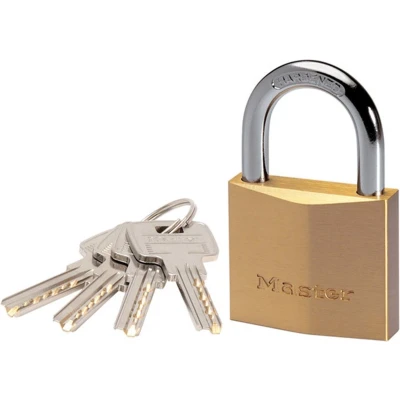 Afbeelding van 30mm thick solid brass body 17mm hardened steel shackle, 5mm diam.