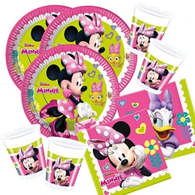 Afbeelding van Procos Minnie Mouse 52 delige partyset Happy Helpers borden, bekers, servetten voor 16 kinderen