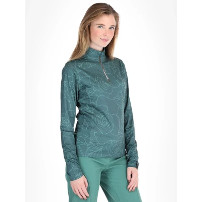 Afbeelding van Rehall KIMI R Dames Skipully Groen L Roses Smoke Pine Thermokleding