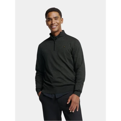 Afbeelding van No Excess Mannen Timeless Basics Half Zip Sweater Donker Grijs M