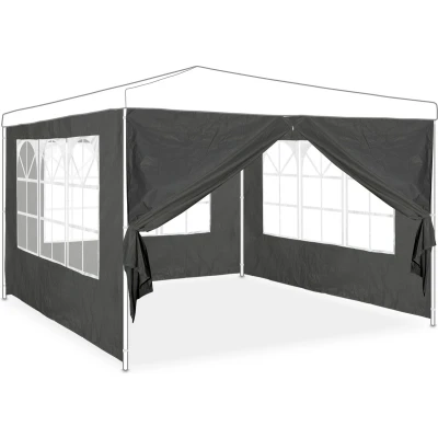 Afbeelding van zijwand partytent set van 4 2x3 m met raam en rits waterdicht PVC PE