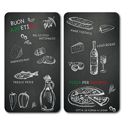 Afbeelding van kesper Multi Set van 2 snijplaten Ristorant Glas/Kookplaten/Spatbescherming