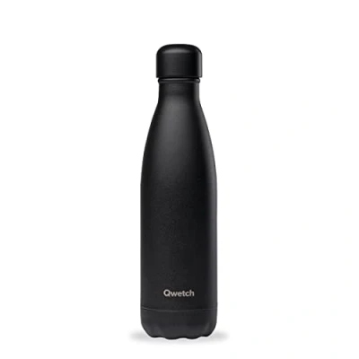 Afbeelding van QWETCH Bouteille Isotherme INOX 500 ml fles, volwassenen, uniseks, zwart (All Black), eenheidsmaat