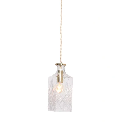 Afbeelding van Mexlite Grazio glass hanglamp E27 (grote fitting) messing