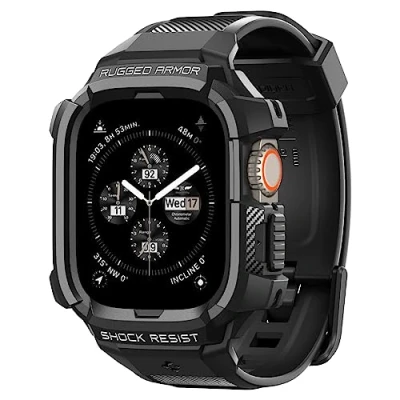 Afbeelding van Spigen bandje Geschikt voor Samsung Galaxy Watch Ultra 49mm Rugged Armor Pro Zwart