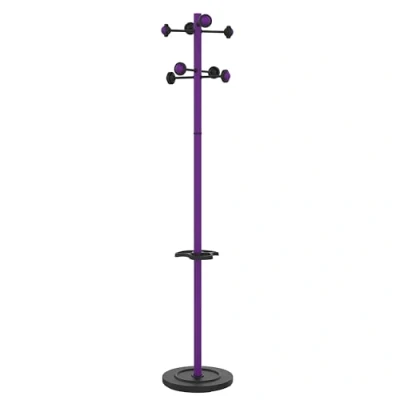 Afbeelding van Unilux 400095219 Accueil kapstok, draaibaar, met 8 kledinghaken, parapluhouder en afdruiprek, 175 x 34 cm, lila