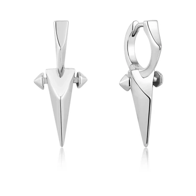 Afbeelding van Ania Haie dames Point Huggie oorringen S in de kleur Zilver