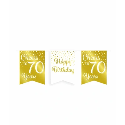 Image de Guirlande acclamations à 70 ans Blanc / Or 6m