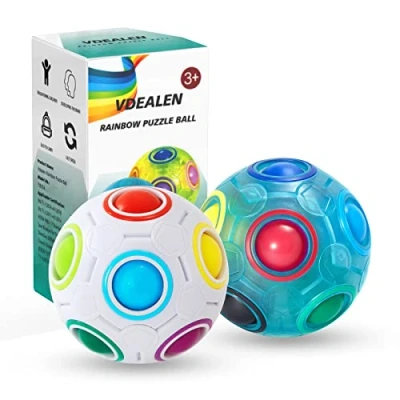 Afbeelding van Vdealen Magische Puzzelbal Regenboog Magic Rainbow Ball Puzzelspel Anti Stress Bal Our Meisjes en Jongens Volwassenen Educatief Speelgoed Activiteitenbeer Feest Set van 2
