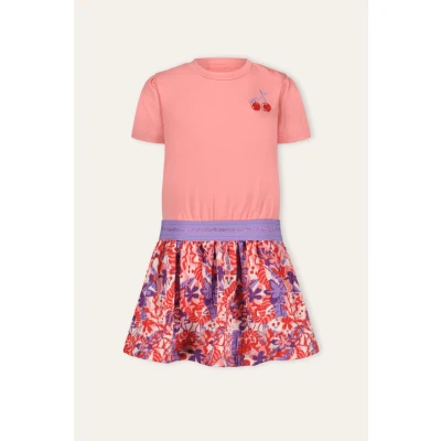 Afbeelding van Kinder B.Nosy Mini&#039;s Jurk Dorsi Rood Cherry Geranium pink Maat 86