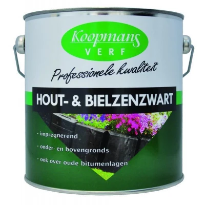 Afbeelding van Koopmans Hout &amp; Bielzenzwart 2,5 ltr Buitengevel Tuin