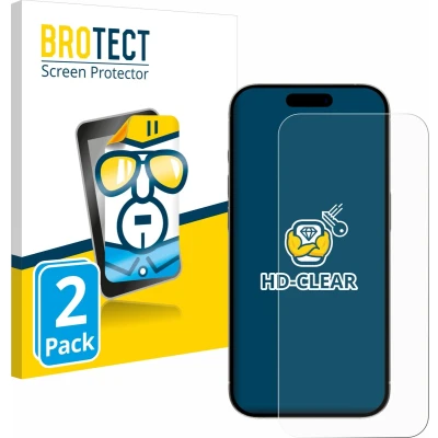 Afbeelding van BROTECT Screenprotector voor Apple iPhone 15 / Pro Folie Beschermfolie transparant (2 Stuks)