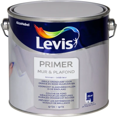 Afbeelding van Levis primer muur &amp; plafond 2,5l grijs