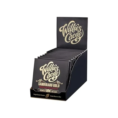 Afbeelding van Willie&#039;s cacao Ambachtelijke chocoladereep Sambirano 71% pure chocolade 50g x 12 noten van zomervruchten Single Estate Malagassisch Veganistisch