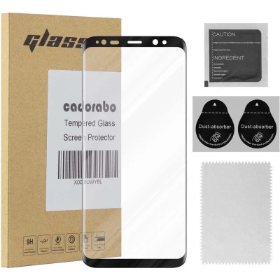 Afbeelding van Cadorabo Screenprotector geschikt voor Samsung Galaxy S8 PLUS Volledig scherm pantserfolie Beschermfolie in TRANSPARANT met ZWART Gehard (Tempered) display beschermglas 9H hardheid 3D Touch