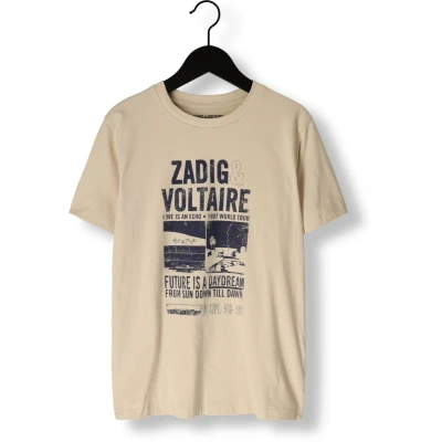 Afbeelding van Zadig &amp; Voltaire X60367 Polo&#039;s T shirts Jongens Polo shirt Beige Maat 140