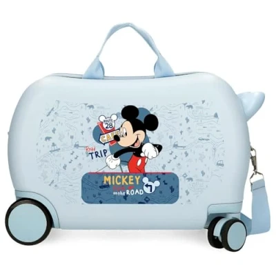 Afbeelding van Disney Mickey Mouse rite on rol zit ABS jongens kinderkoffer