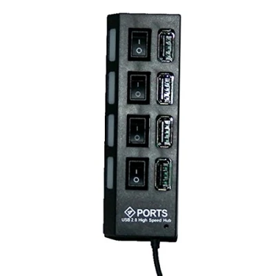 Afbeelding van LogiLink UA0128 USB 2.0 hub 4 poorten Zwart