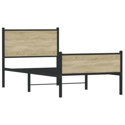 Afbeelding van vidaXL Bedframe zonder matras metaal sonoma eikenkleurig 90x190 cm