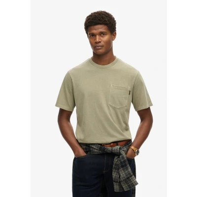 Afbeelding van Superdry Contrast Stitch Pocket Tshirt basic, Heren, Maat: Large, Washed grey