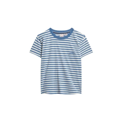 Afbeelding van Superdry Essential LOGO Striped Tshirt print, Dames, Maat: 42, Wedgewood blue stripe