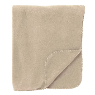 Afbeelding van DEX Plaid 130x160 cm fleece deken zacht en dun Semolina beige