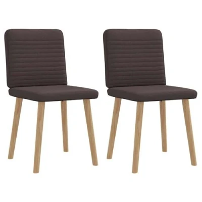 Image de vidaXL Chaises à manger lot de 2 marron foncé tissu4101148