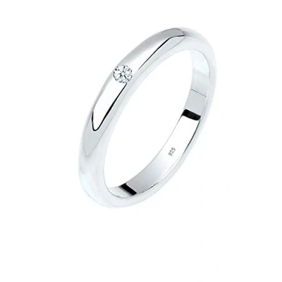 Afbeelding van Elli PREMIUM Dames Ring eenzaam klassiek met diamant (0.03 ct.) in 925 sterling zilver